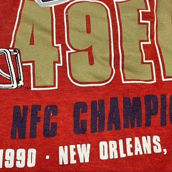 Vintage Single Stitch San Francisco 49ers Super Bowl XXIV NFL Football TShirt - Picture 6 of 7